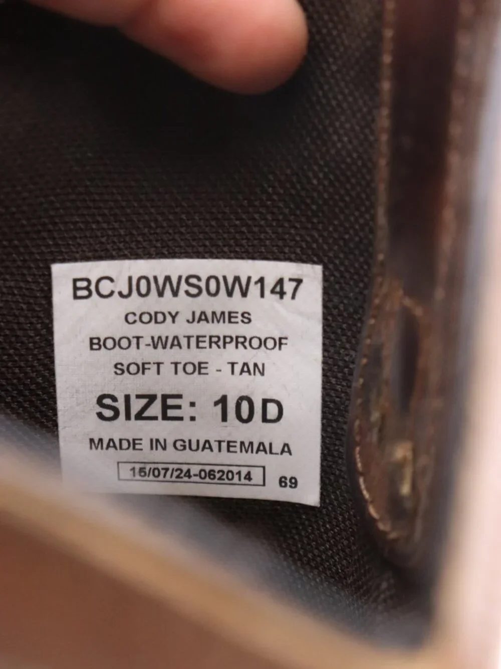 Cody James Mustang Men's Size 10 D Soft Toe Waterproof Boot Brown Leather